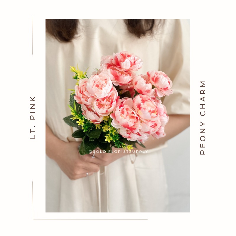 6 HEAD PEONY CHARM Artificial Flower buket Home Wedding TableDecoration Bunga Palsu Buatan plastik buket bunga peoni 9 kuntum bunga buatan silk flower premium dekorasi buket wisuda autumn peonies flower wrap dekorasi backdrop