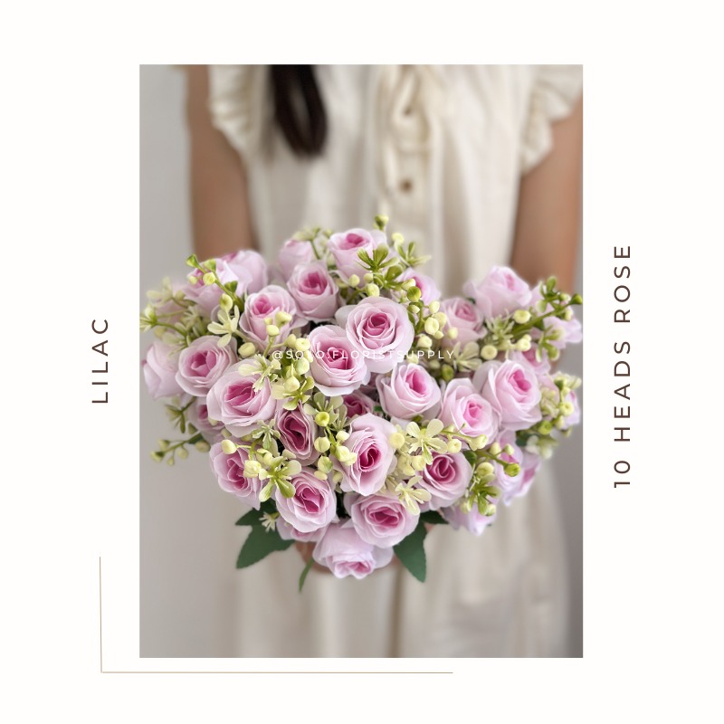 [TERMURAH] 10 HEAD ROSE BOUQUET BUNGA MAWAR KECIL HIAS ARTIFICIAL PASTEL ROSE MINI DEKORASI RUMAH PESTA TANAMAN HIAS BUKET Bunga mawar palsu/The simulation flower/imitasi