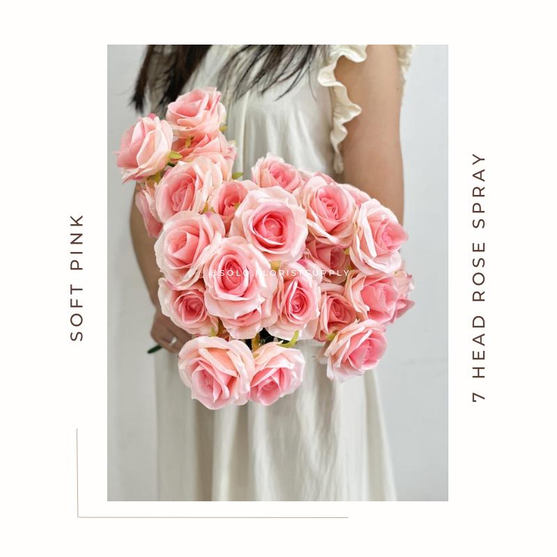 [TERMURAH] 9 HEADS ROSE SPRAY X9 Bunga Mawar Impor Rose Kombinasi x7(satuan) Bunga Artificial Bunga Plastik / Bunga Dekorasi ARTIFICIAL FLOWER RUSTIC AUTUMN REAL TOUCH ROSE MAWAR PLASTIC SILK LATEX BUNGA PALSU BUATAN FLORIST