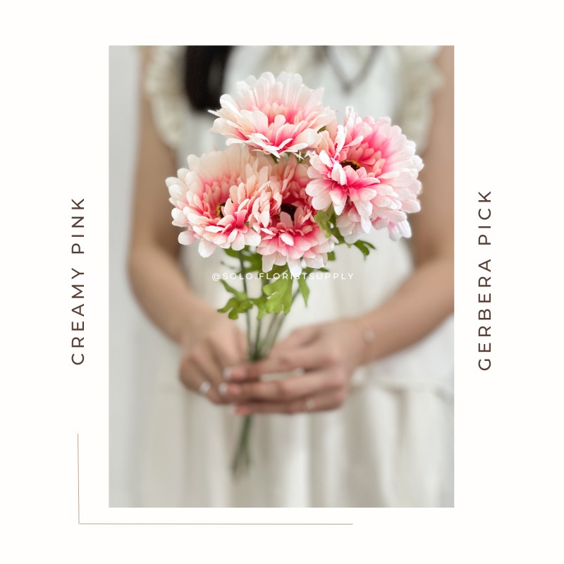 GERBERA PICK ARTIFICIAL FLOWER SUNFLOWER BUNGA DAISY ASTER 1 TANGKAI  KUNTUM DAISY KRISAN ARTIFICIAL 55CM