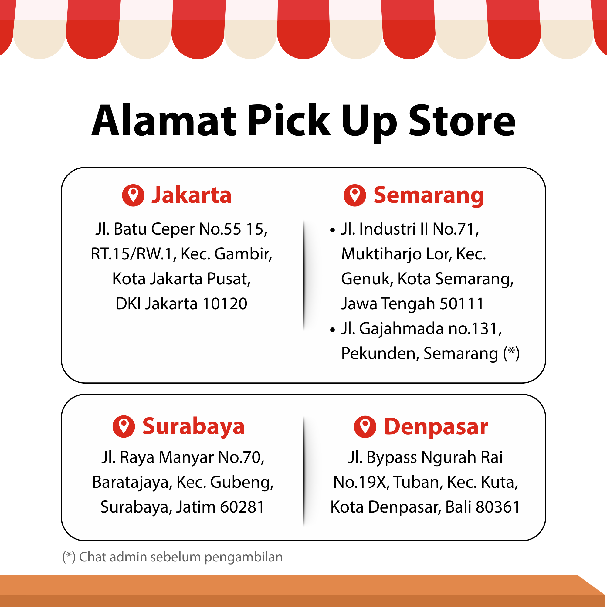 ALAMAT PICK UP IN STORE