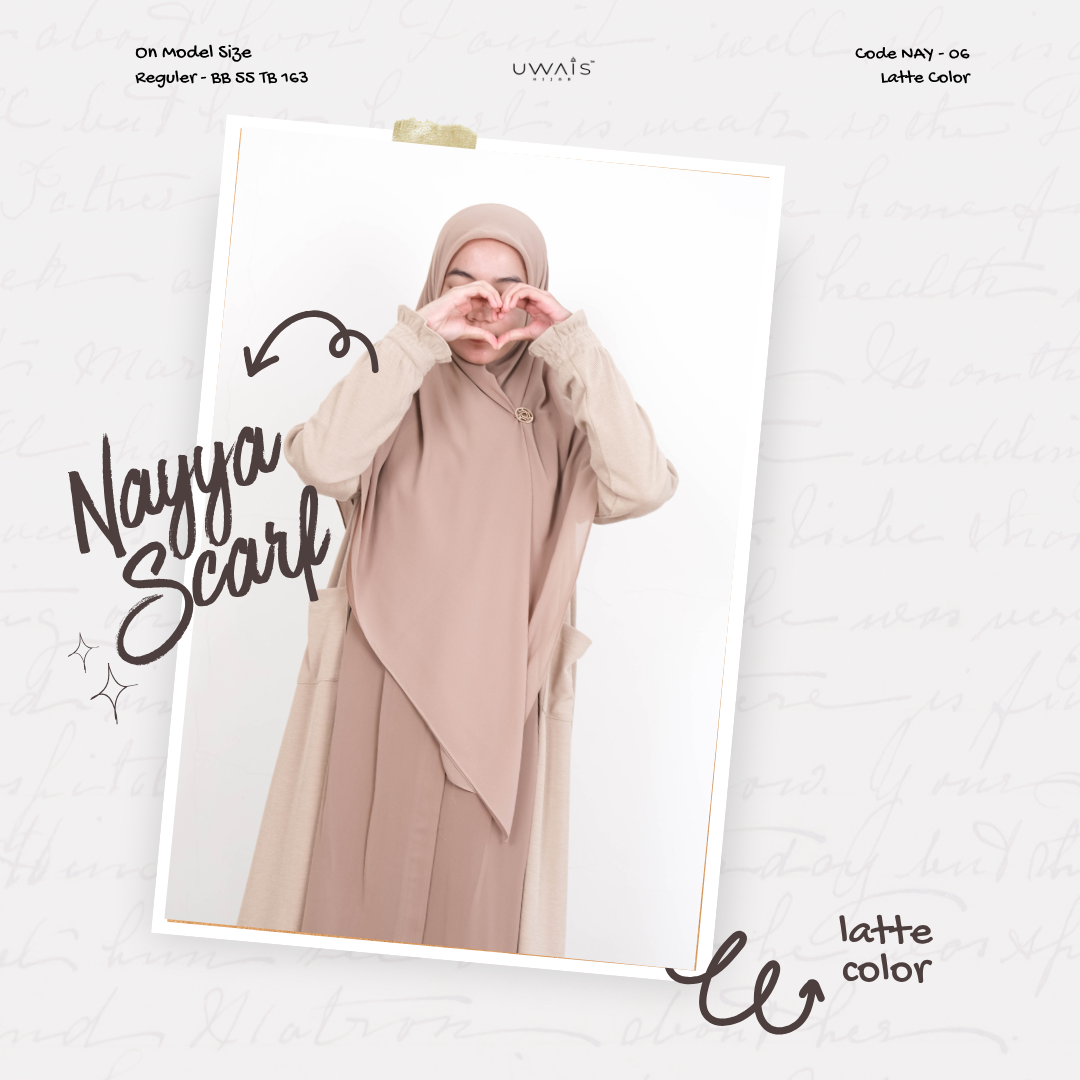 Uwais - Nayya Scarf Segiempat Polos Bahan Ceruti Premium thumb 2