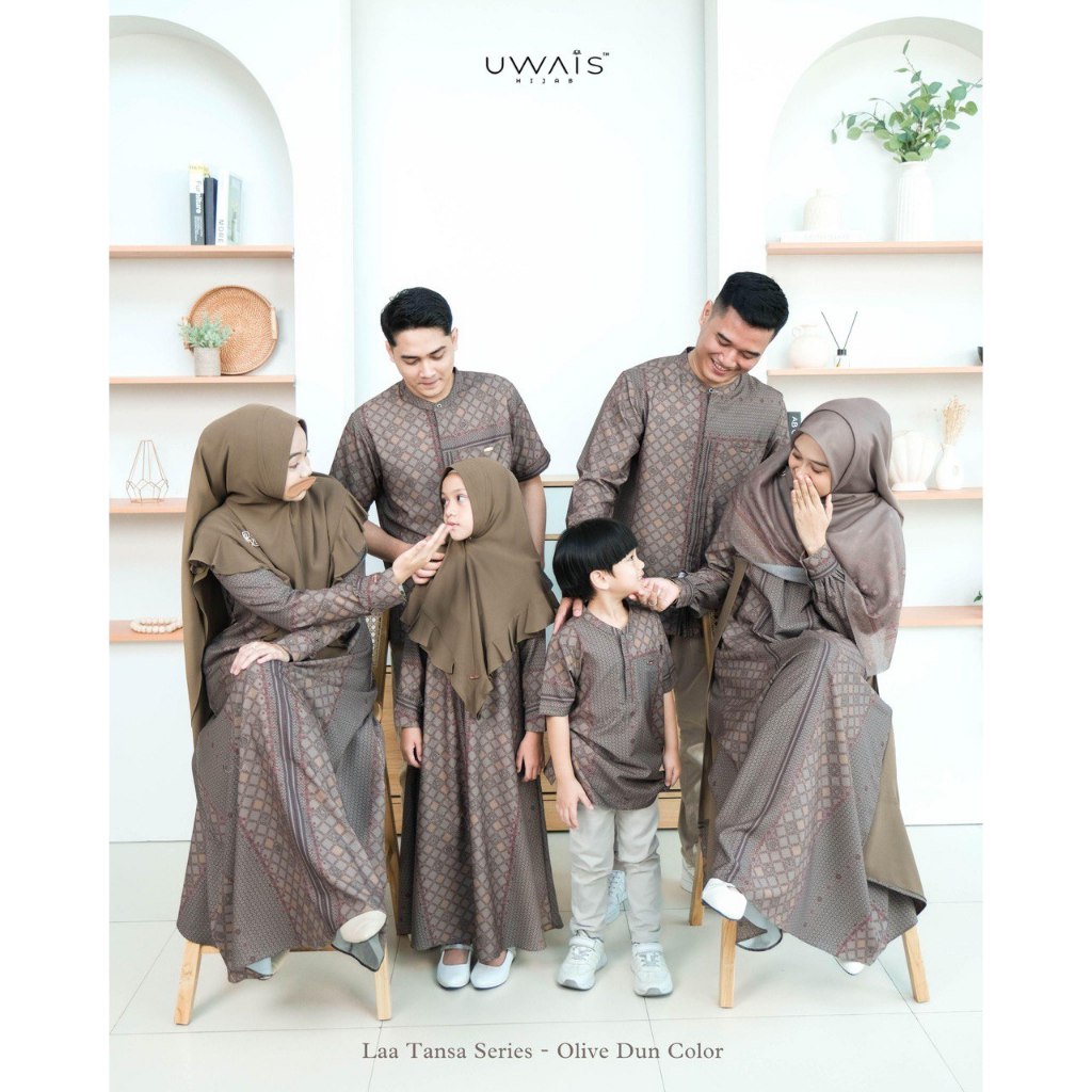 Uwais - Laa Tansa Series Sarimbit 2025 Olive Dun Family Set Keluarga Baju Lebaran Muslim thumb 2