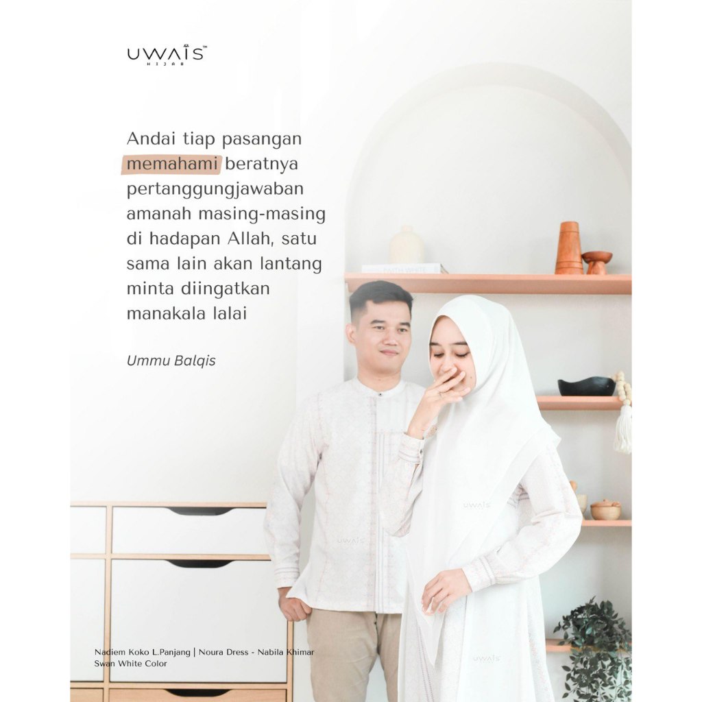 Uwais - Laa Tansa Series Sarimbit 2025 Swan White  Family Set Keluarga Baju Muslim thumb 2
