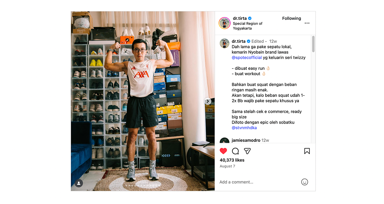 Kolaborasi Spotec × Dr. Tirta: Energi Baru Sepatu Lokal Lewat Seri Twizzy – foto 2
